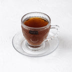 Mandala Dreams Glass Cup and Saucer Set (Set of 6)