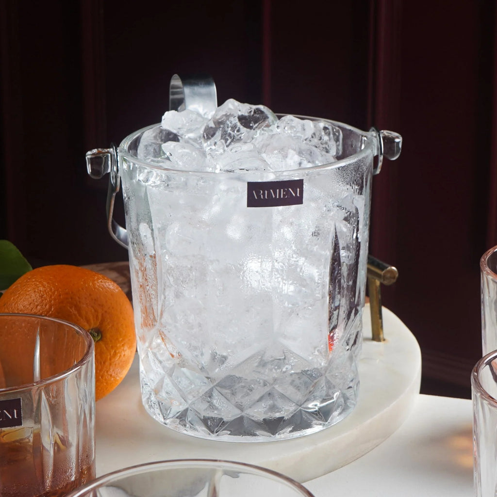 The Crystal Frost Set (1 Ice Bucket + 6 Whiskey Glasses)